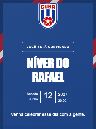 Convite online Seleção Cuba
