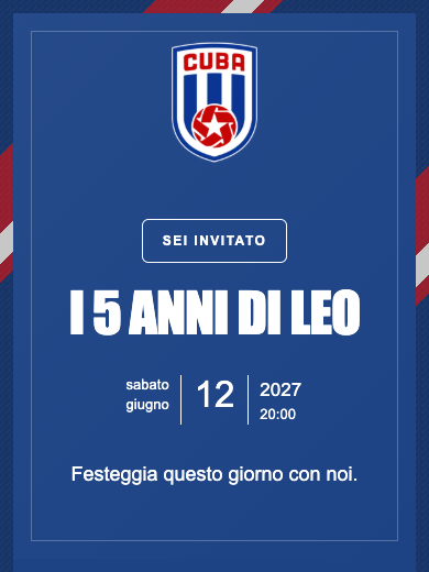 Invito digitale di compleanno: Nazionale · Cuba