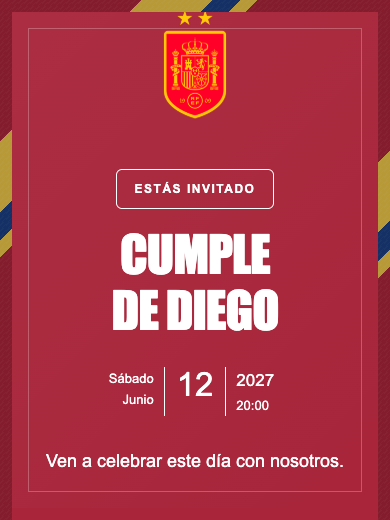 Invitación online Selección de España