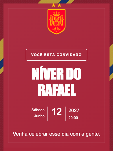 Convite online Seleção Espanha