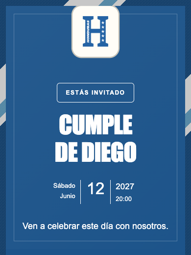 Invitación online Selección de Honduras