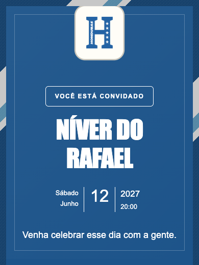 Convite online Seleção Honduras