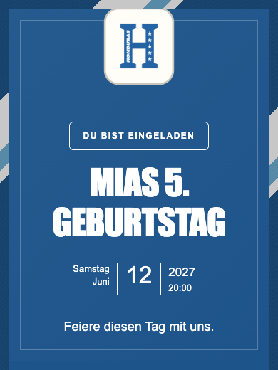 Digitale Geburtstagseinladung: Nationalteam · Honduras