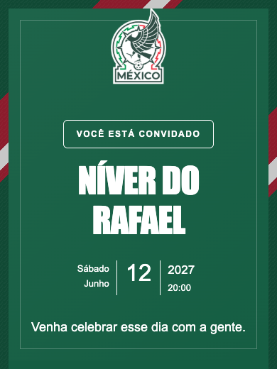 Convite online Seleção México