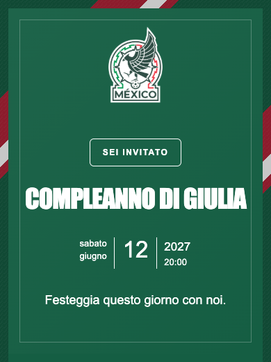 Invito digitale di compleanno: Nazionale · Messico