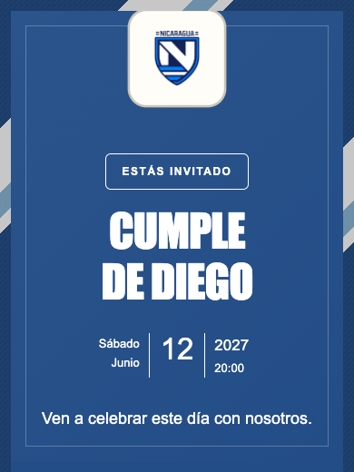 Invitación online Selección de Nicaragua