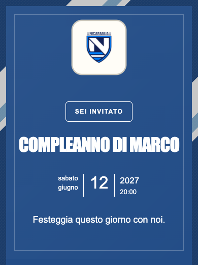 Invito digitale di compleanno: Nazionale · Nicaragua