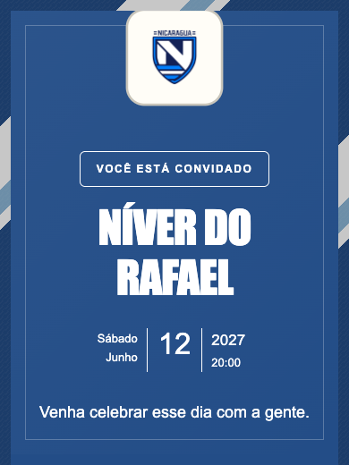 Convite online Seleção Nicarágua