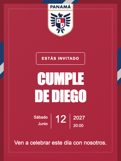Invitación online Selección de Panamá