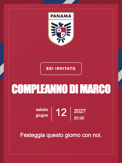 Invito digitale di compleanno: Nazionale · Panama