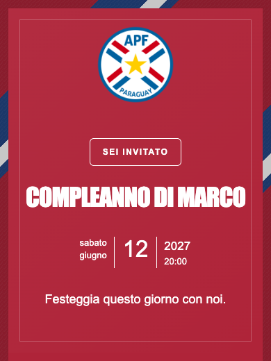 Invito digitale di compleanno: Nazionale · Paraguay