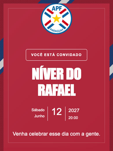 Convite online Seleção Paraguai