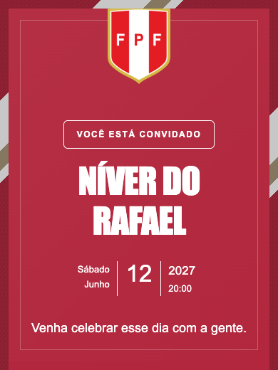 Convite online Seleção Peru