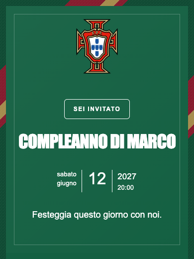 Invito digitale di compleanno: Nazionale · Portogallo