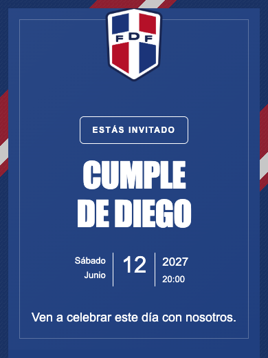 Invitación online Selección de República Dominicana