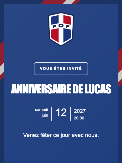 Invitation d’anniversaire numérique: Équipe nationale · République dominicaine