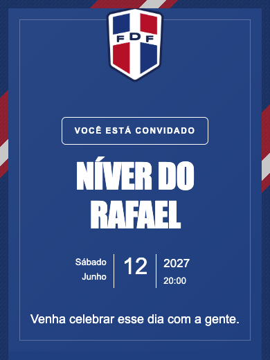 Convite online Seleção República Dominicana