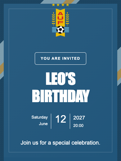 Uruguay National Team online invitation