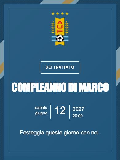 Invito digitale di compleanno: Nazionale · Uruguay
