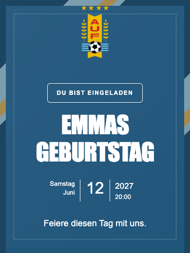 Digitale Geburtstagseinladung: Nationalteam · Uruguay