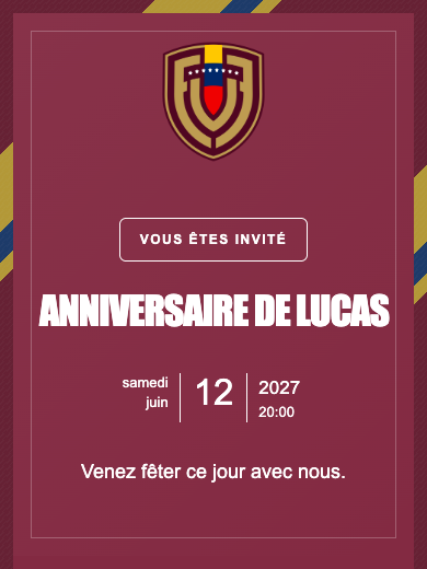 Invitation numérique: Équipe nationale · Venezuela — Football