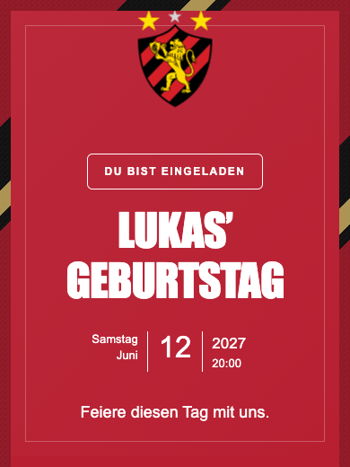 Digitale Einladung: Sport — Fußball