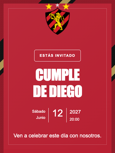 Invitación digital de cumpleaños: Sport