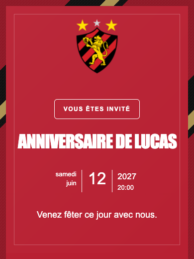 Invitation d’anniversaire numérique: Sport