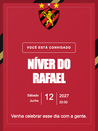 Convite online Sport