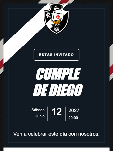 Invitación digital de cumpleaños: Vasco