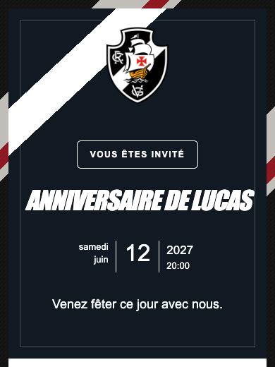 Invitation d’anniversaire numérique: Vasco