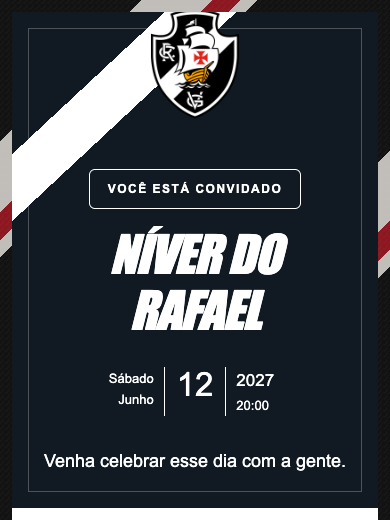 Convite online Vasco