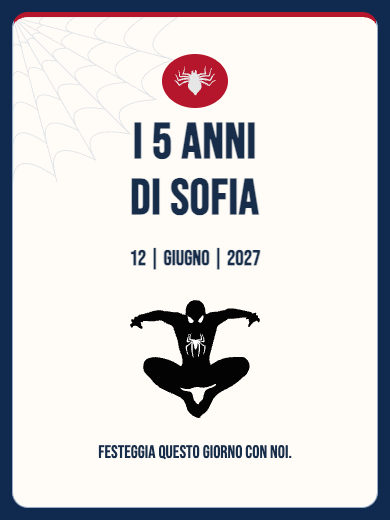 Invito digitale di compleanno: Spider-Man