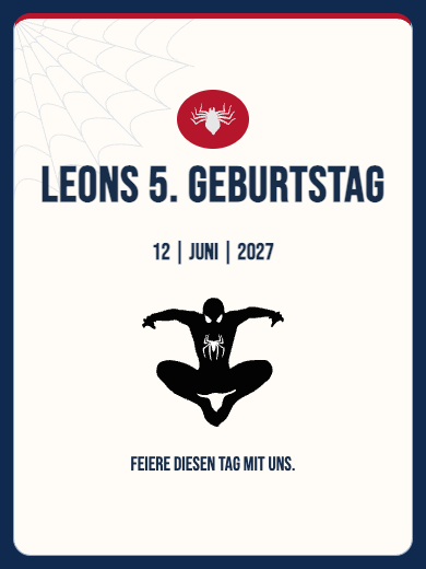 Digitale Geburtstagseinladung: Spider-Man