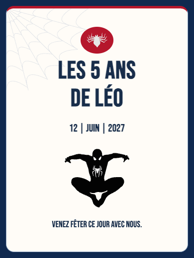 Invitation d’anniversaire numérique: Spider-Man