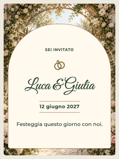 Partecipazione digitale di matrimonio: Giardino di luce