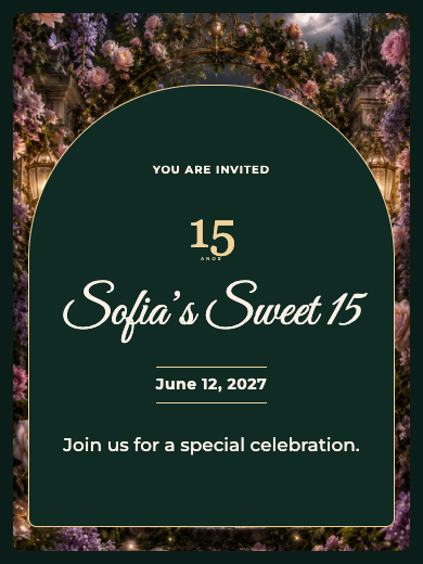 Online invitation: Enchanted Garden