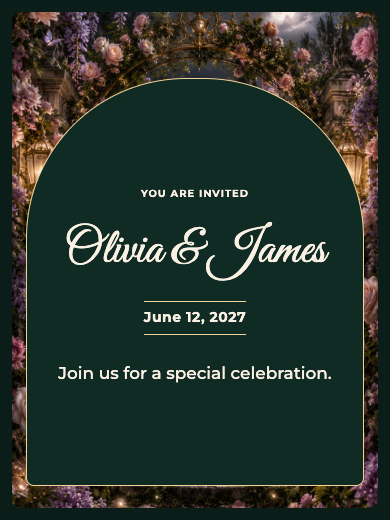Online invitation: Enchanted Garden