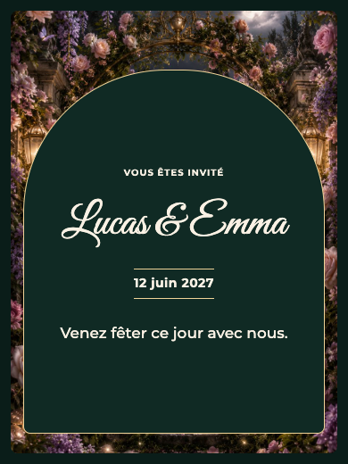 Faire-part de mariage numérique: Jardin enchanté