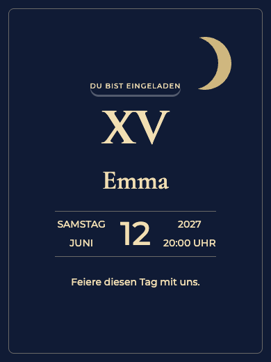 Digitale Einladung: Sternennacht — Einweihungsparty