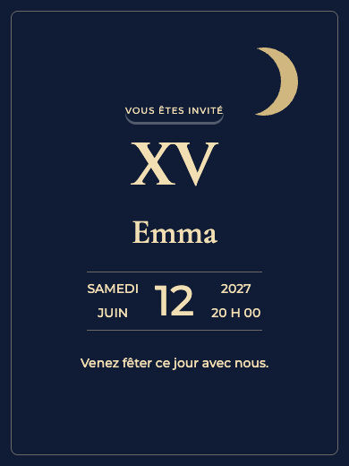 Invitation numérique: Nuit étoilée — Fête lingerie