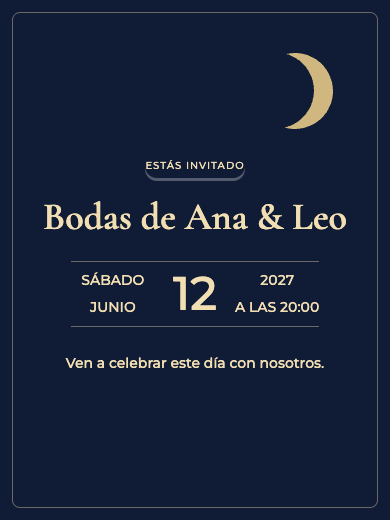 Invitación digital de aniversario de boda: Noche Estrellada