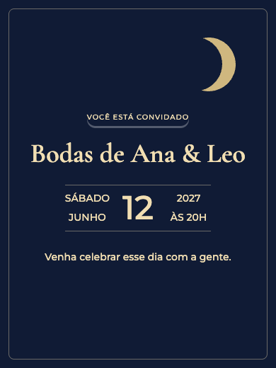 Convite digital de bodas: Noite Estrelada