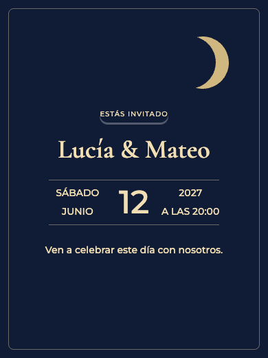 Invitación digital de boda: Noche Estrellada