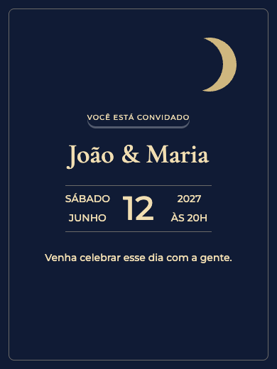 Convite digital de casamento: Noite Estrelada