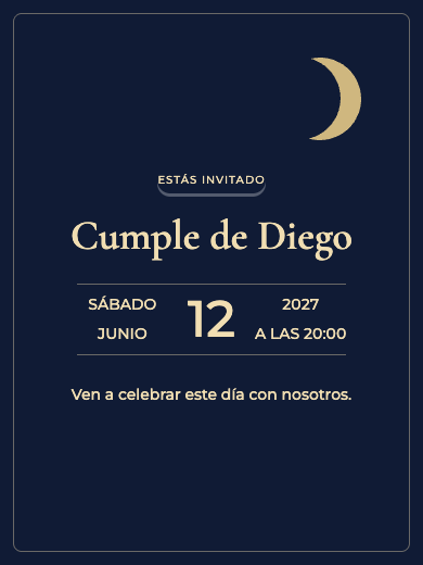 Invitación online Noche Estrellada