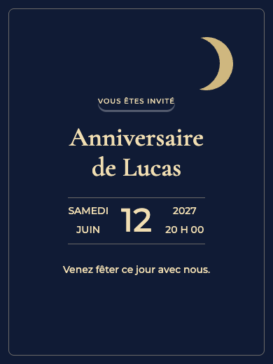 Invitation d’anniversaire numérique: Nuit étoilée