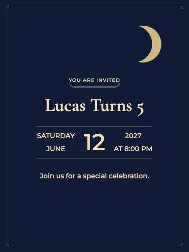 Starry Night online invitation