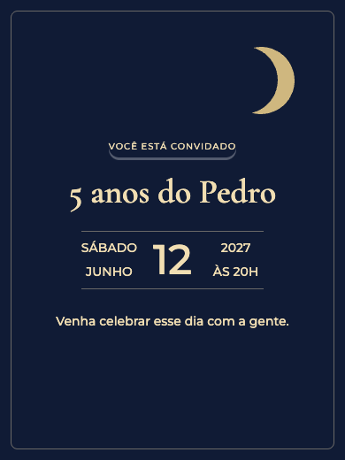 Convite online Noite Estrelada
