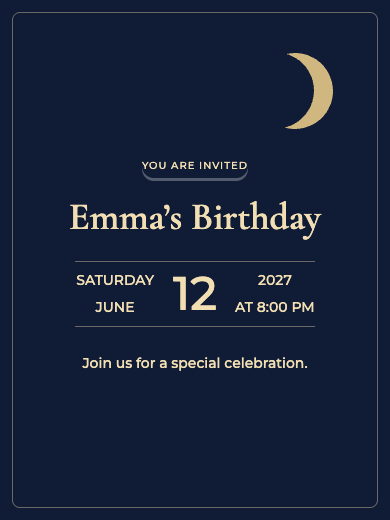 Starry Night online invitation